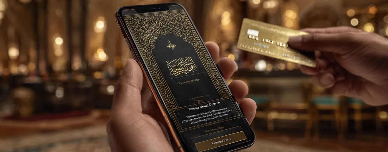 تصميم داخلي لكازينو يضم آلات قمار وأشخاصًا